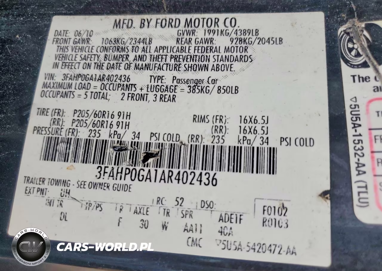 2010 Ford Fusion S VIN:3FAHP0GA1AR402436 - 13