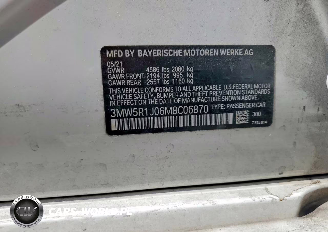 2021 BMW 330I VIN:3MW5R1J06M8C06870 - 12