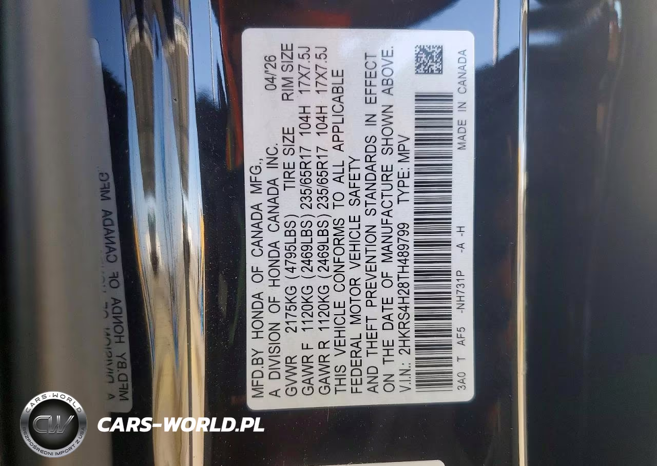 2026 Honda Cr-V Lx VIN:2HKRS4H28TH489799 - 12