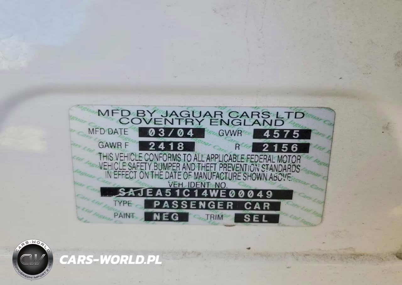 2004 Jaguar X-Type 3.0 VIN:SAJEA51C14WE00049 - 12
