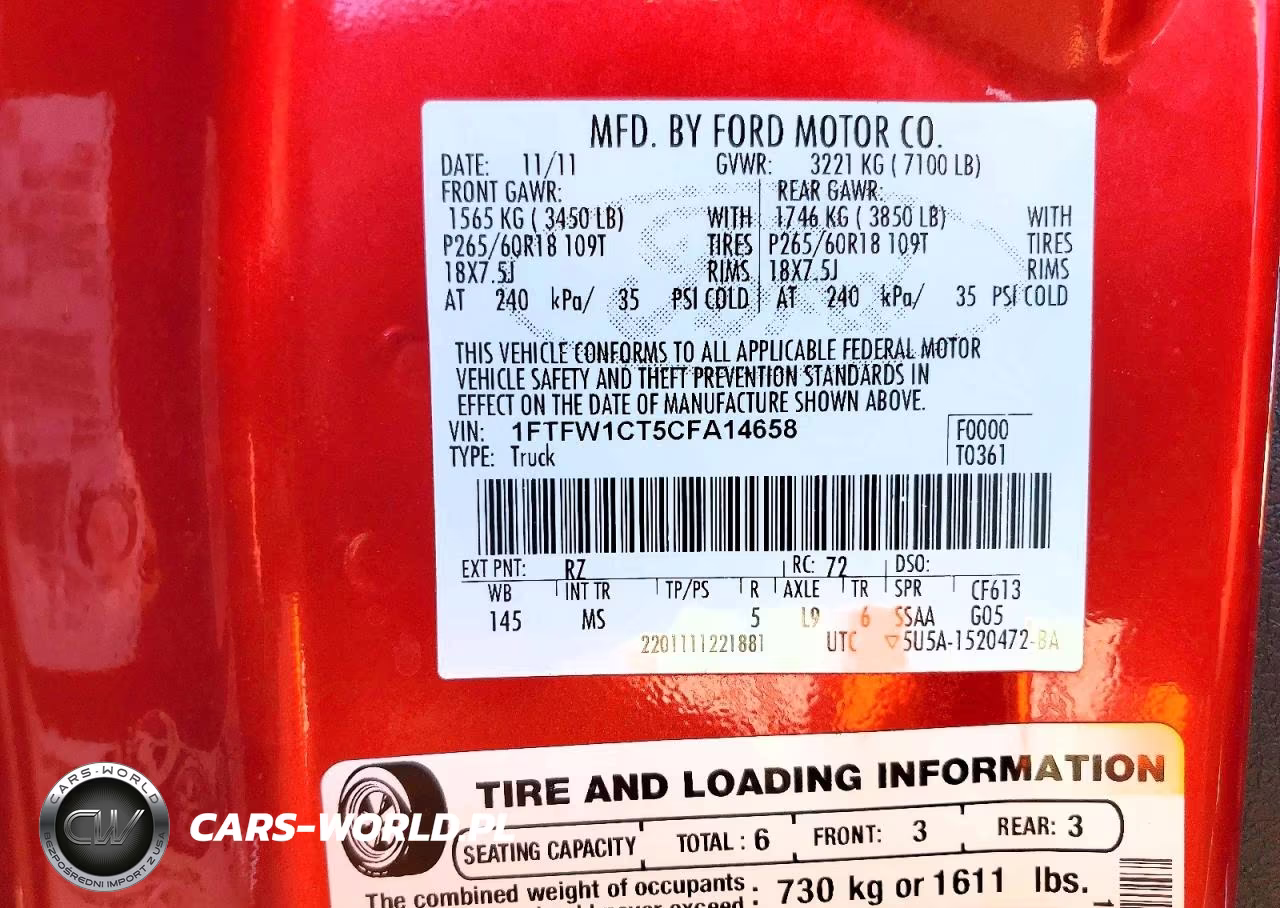 2012 Ford F150 Supercrew VIN:1FTFW1CT5CFA14658 - 12