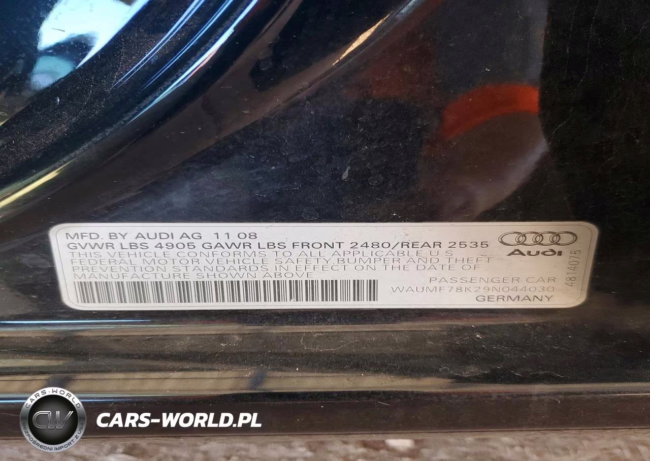 2009 Audi A4 Prestige VIN:WAUMF78K29N044030 - 12