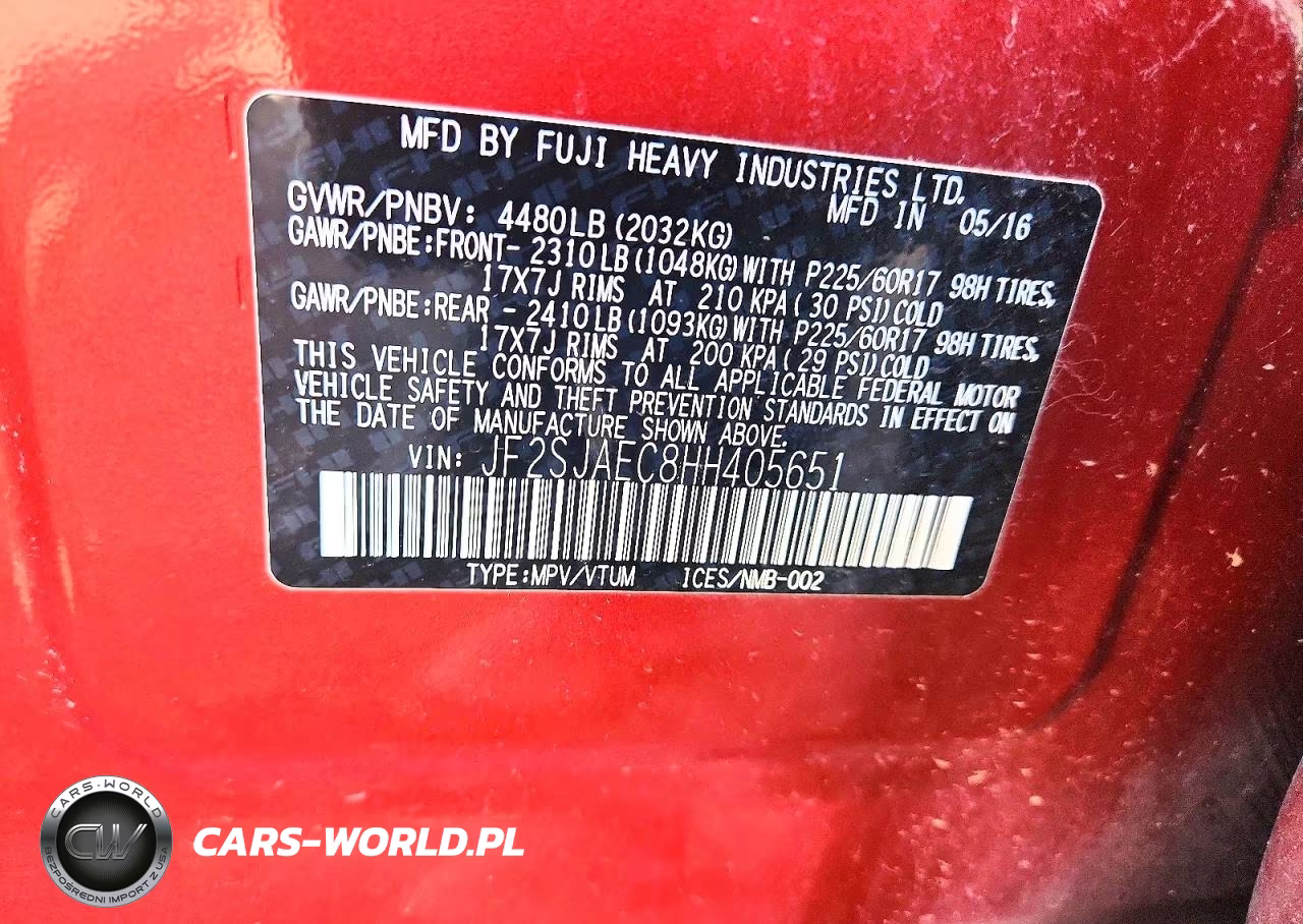 2017 Subaru Forester 2.5I Premium VIN:JF2SJAEC8HH405651 - 14