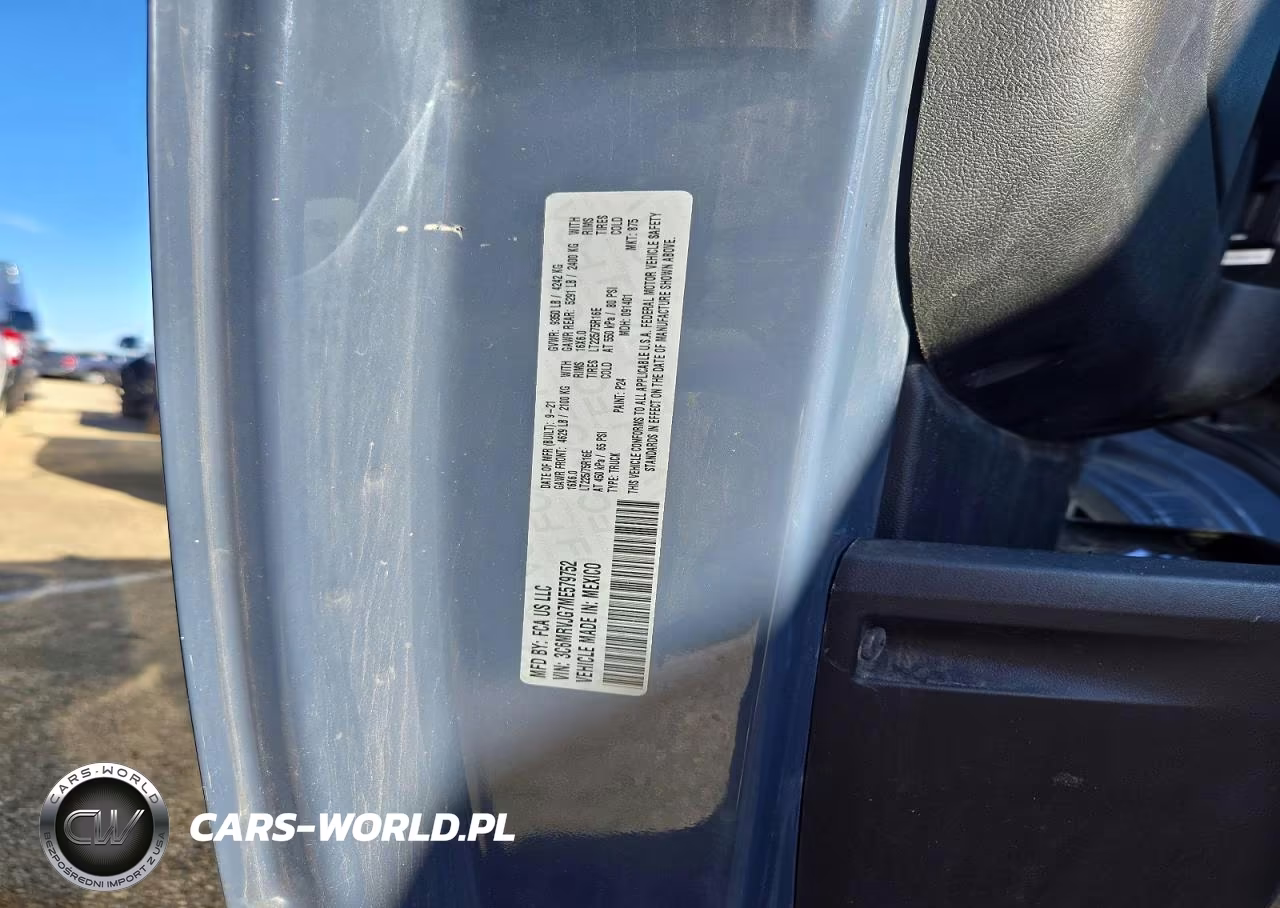 2021 Ram Promaster 3500 Delivery Van VIN:3C6MRVJG7ME579752 - 12