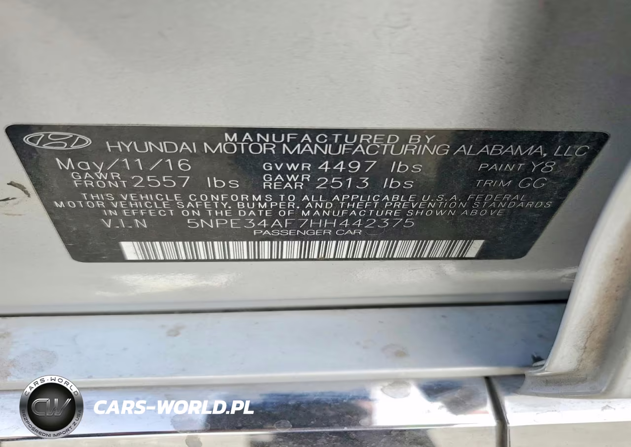 2017 Hyundai Sonata Sport VIN:5NPE34AF7HH442375 - 12