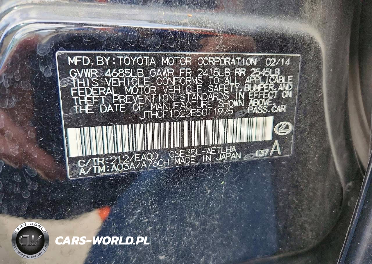 2014 Lexus Is 250 VIN:JTHCF1D22E5011975 - 13