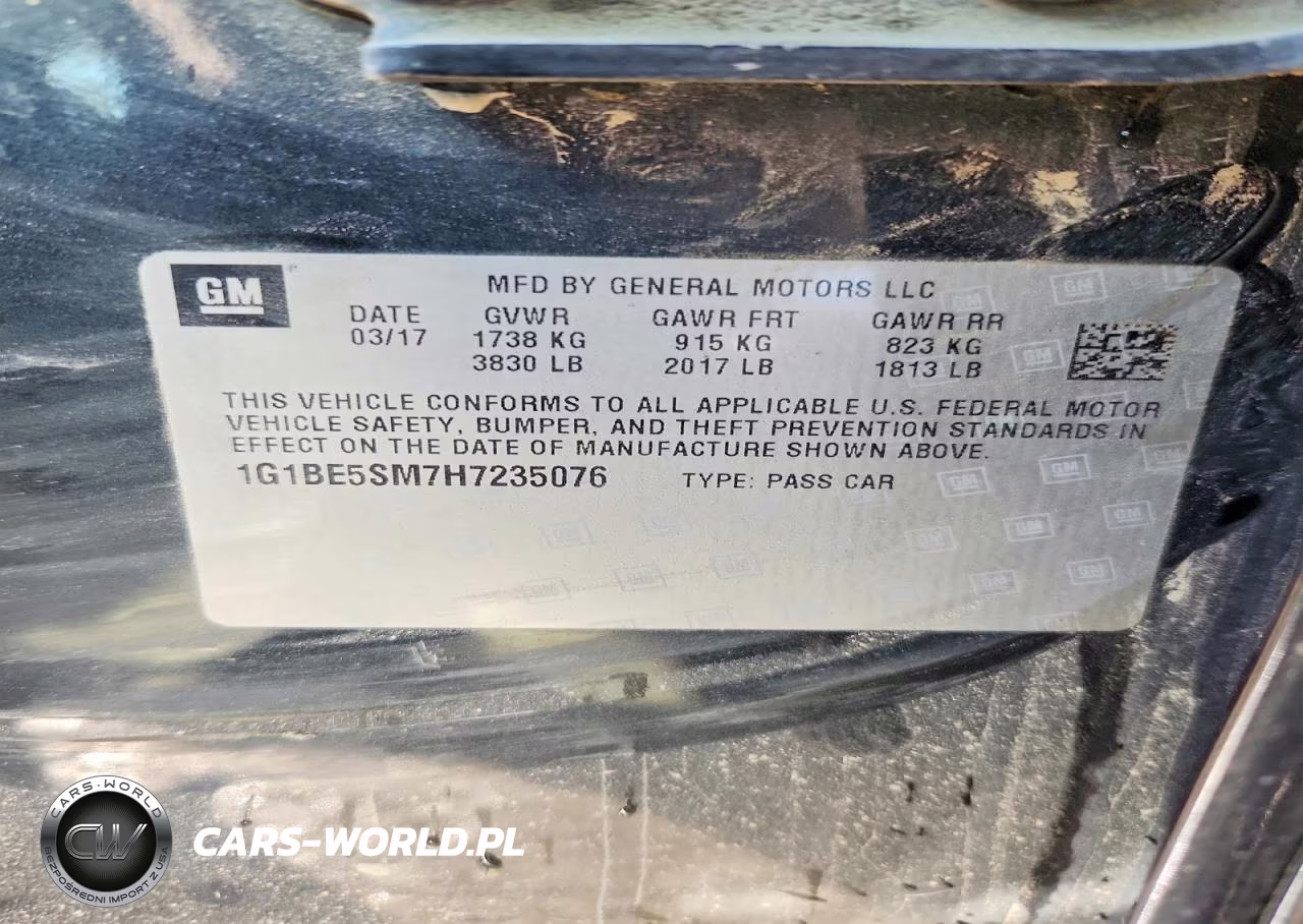 2017 Chevrolet Cruze Lt VIN:1G1BE5SM7H7235076 - 12
