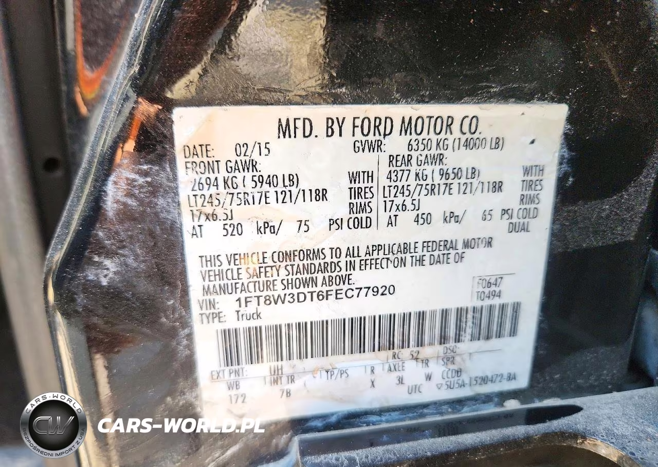 2015 Ford F350 Super Duty VIN:1FT8W3DT6FEC77920 - 13
