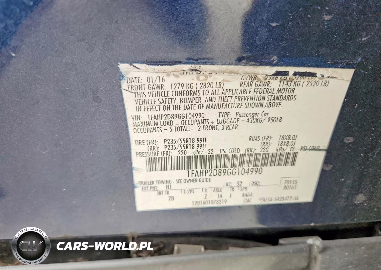 2016 Ford Taurus Se VIN:1FAHP2D89GG104990 - 12