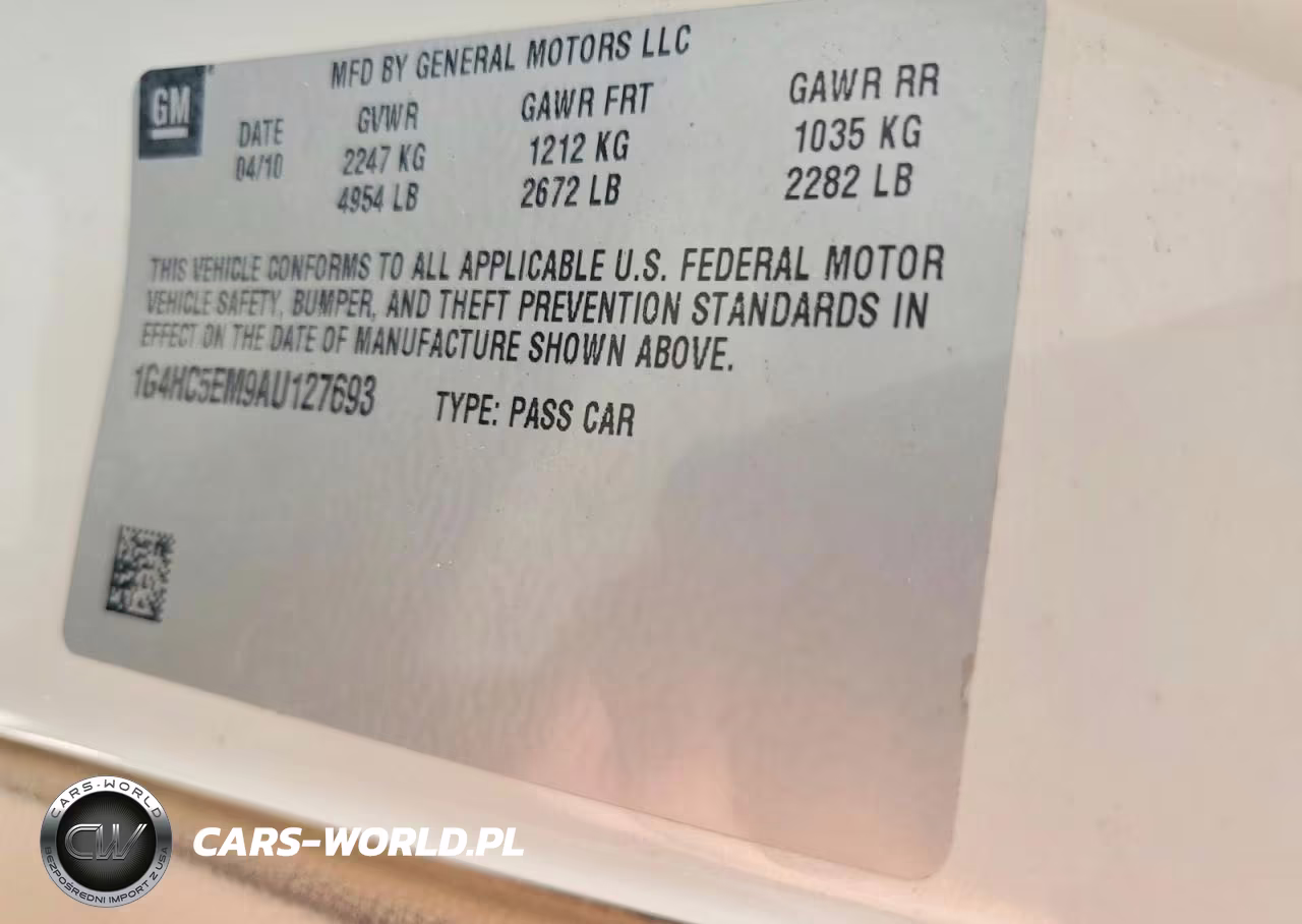 2010 Buick Lucerne Cxl VIN:1G4HC5EM9AU127693 - 12