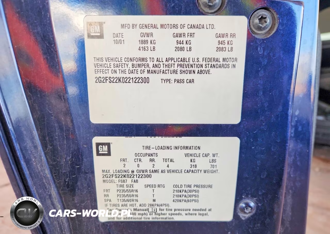 2002 Pontiac Firebird VIN:2G2FS22K022122300 - 13