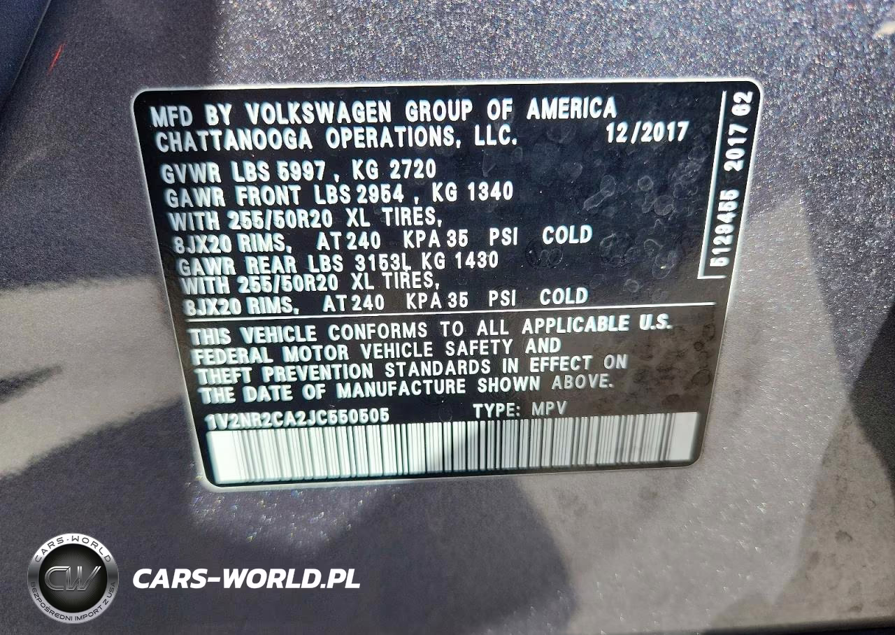 2018 Volkswagen Atlas Sel Premium VIN:1V2NR2CA2JC550505 - 14