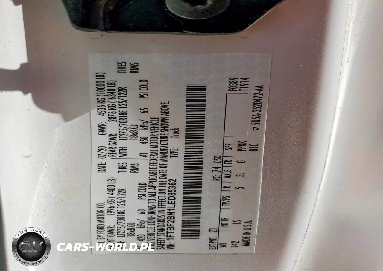 2020 Ford F-250 Xl VIN:1FTBF2BN1LED85362 - 12