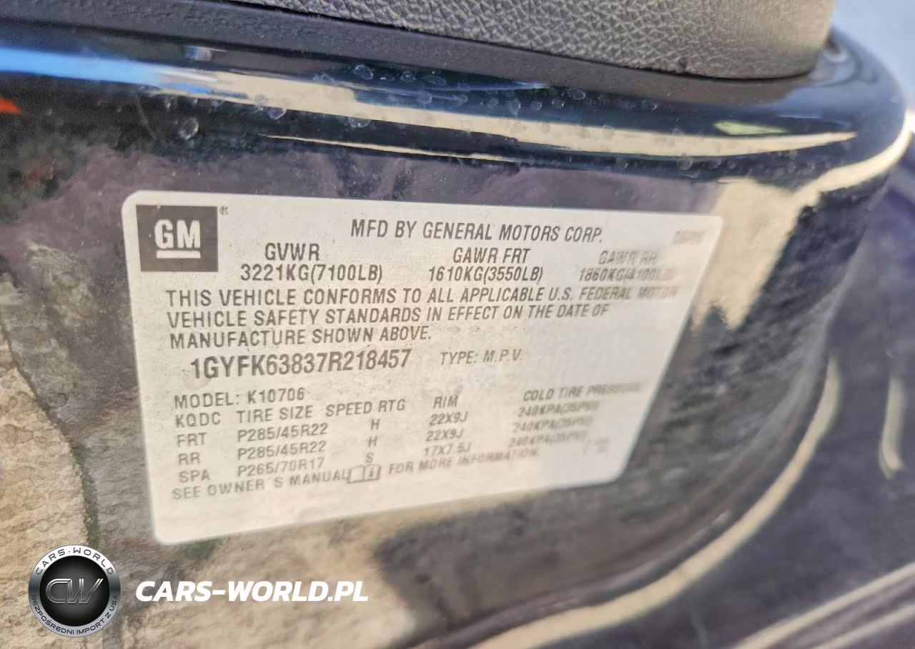 2007 Cadillac Escalade Luxury VIN:1GYFK63837R218457 - 14