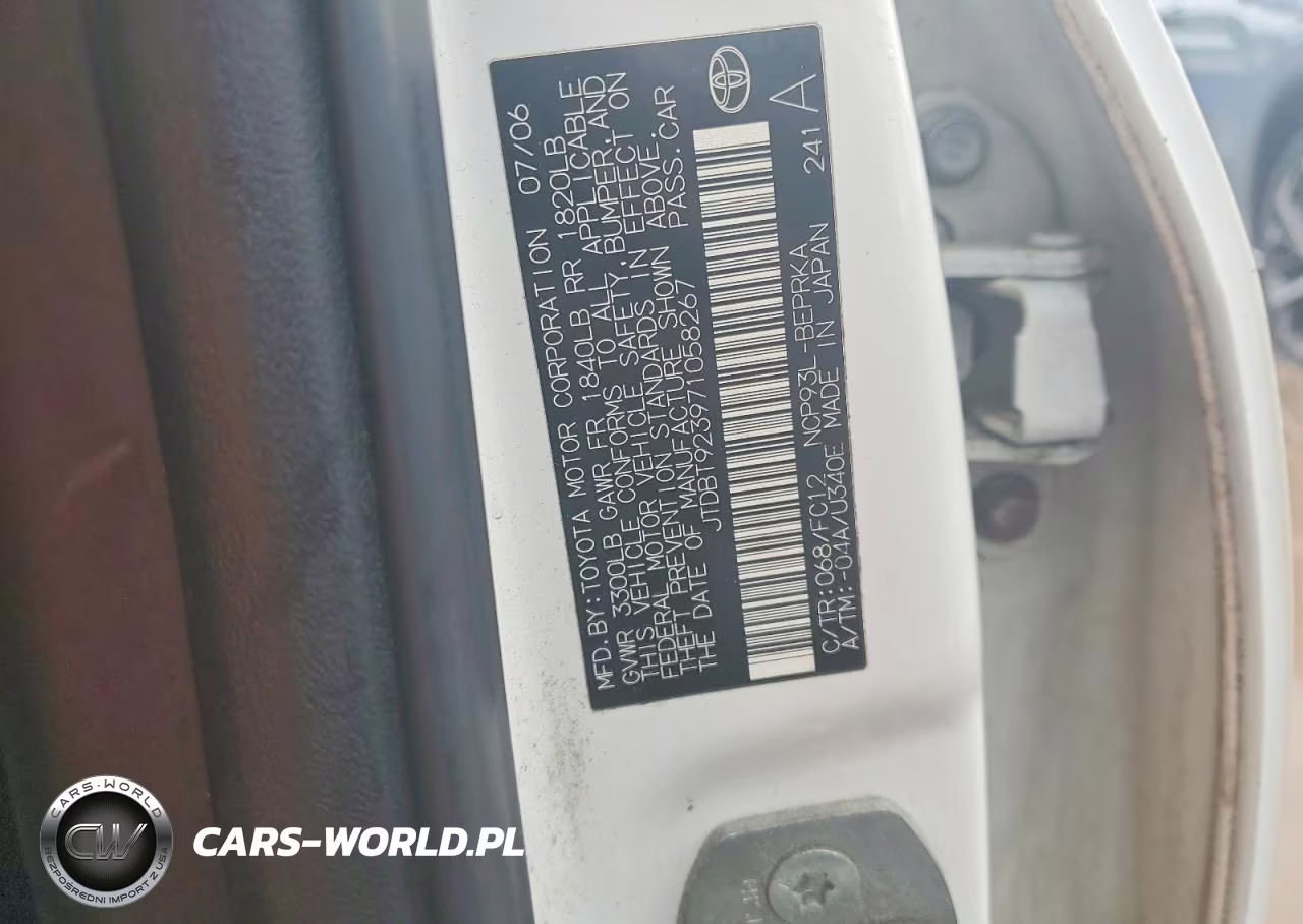 2007 Toyota Yaris Base VIN:JTDBT923971058267 - 12