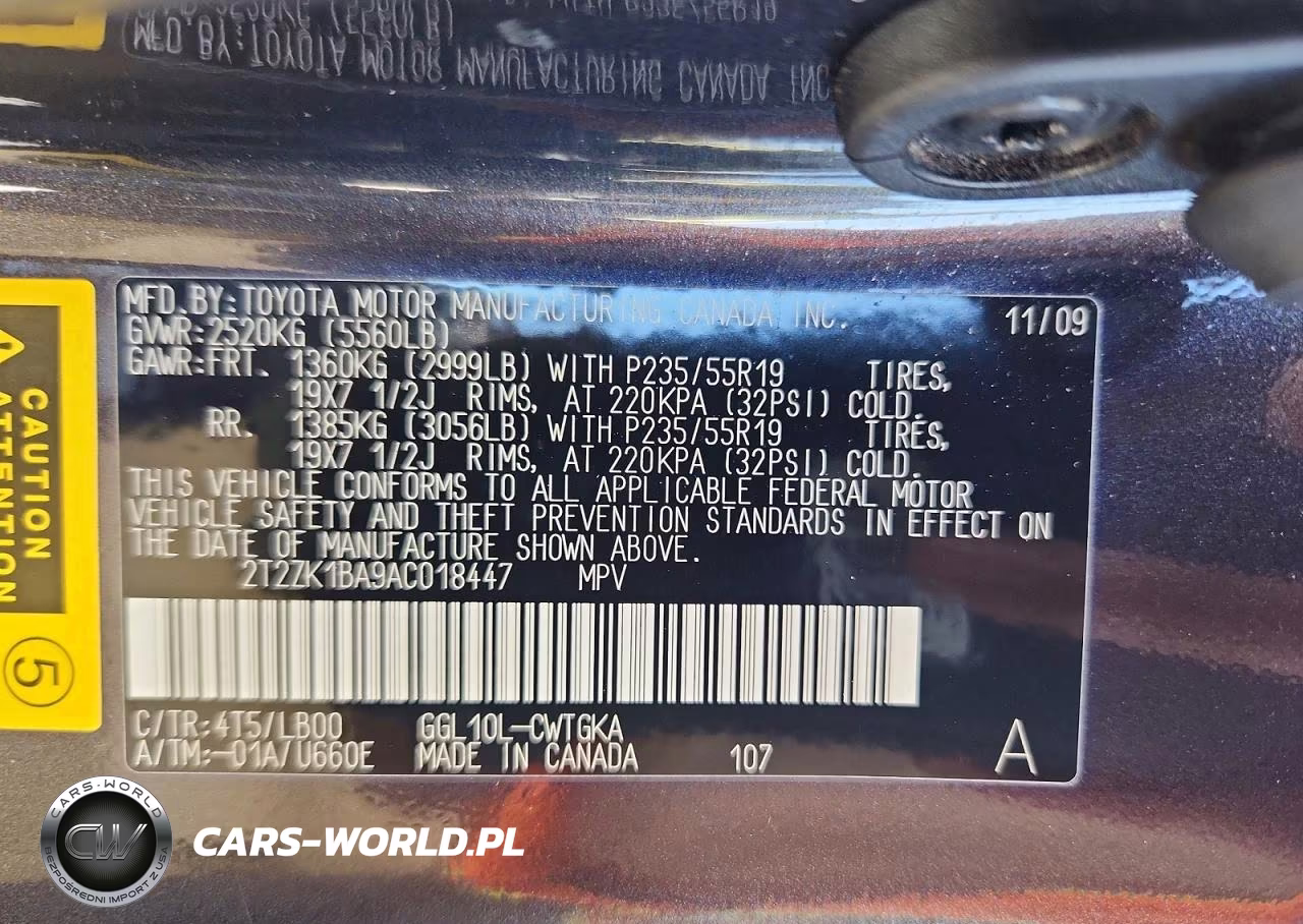 2010 Lexus Rx 350 VIN:2T2ZK1BA9AC018447 - 13