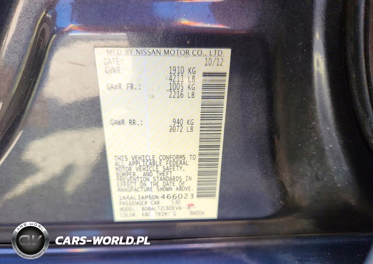 2013 Nissan Altima 2.5 VIN:1N4AL3AP6DN466023 - 12