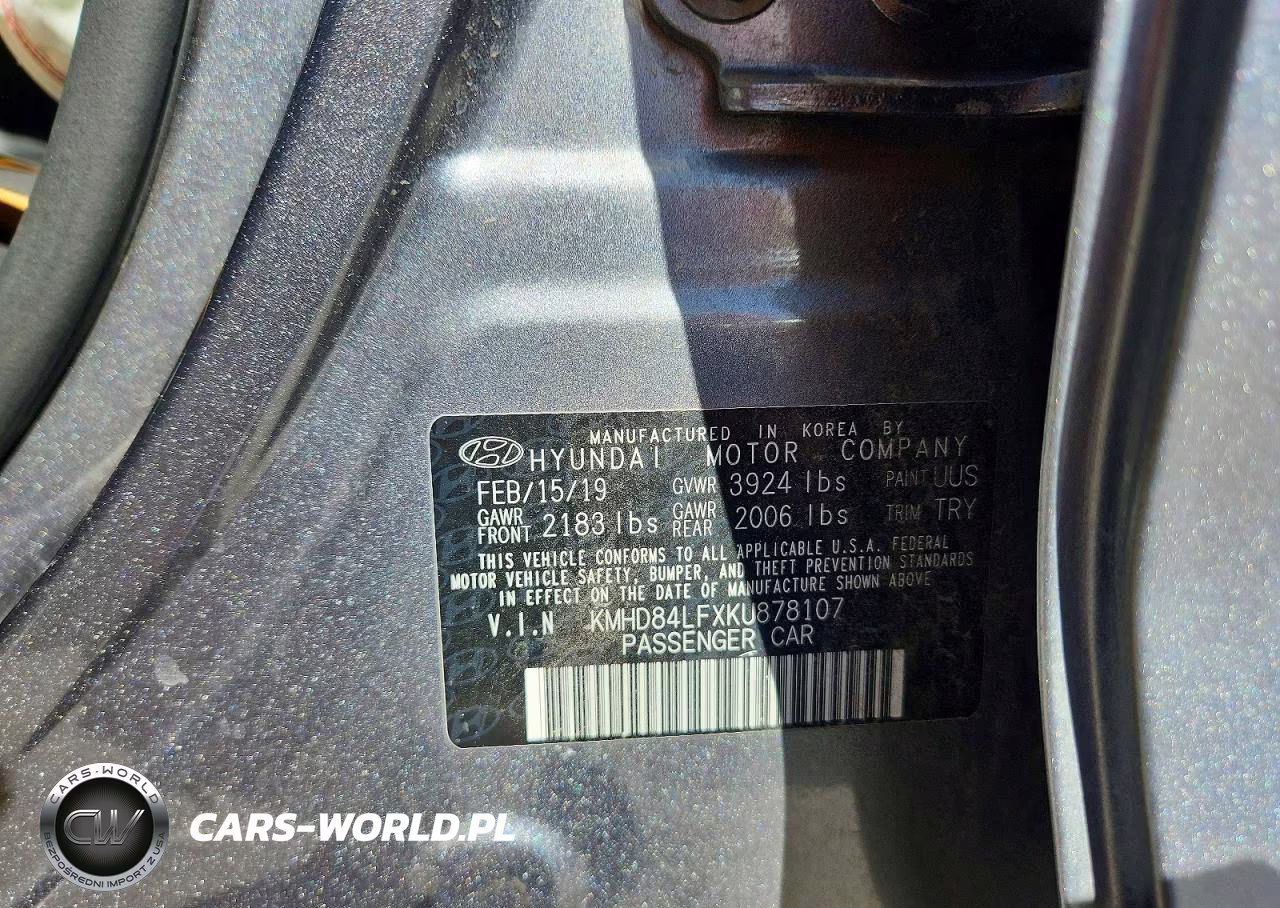 2019 Hyundai Elantra Value Edition VIN:KMHD84LFXKU878107 - 12