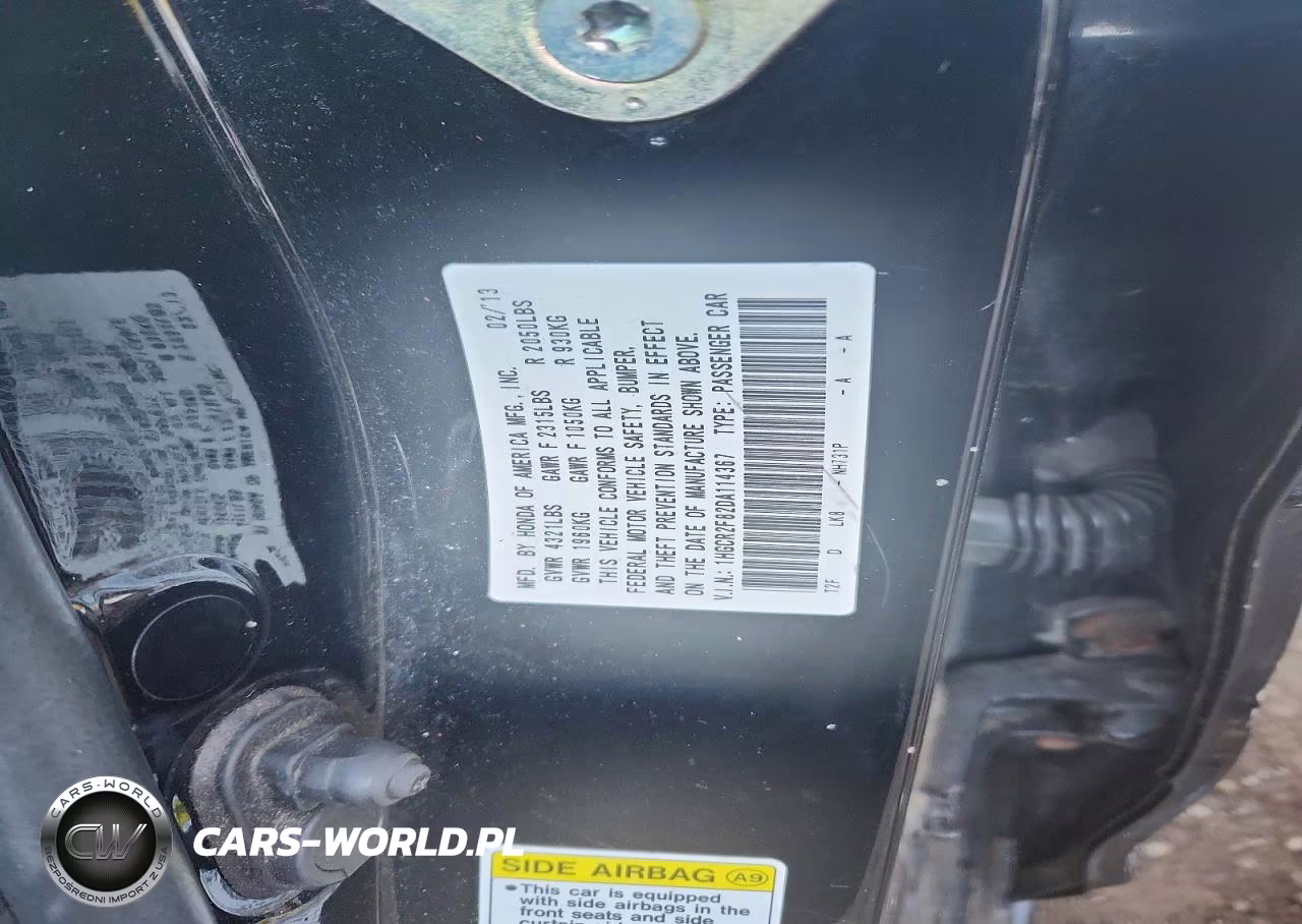 2013 Honda Accord Exl VIN:1HGCR2F82DA114367 - 12