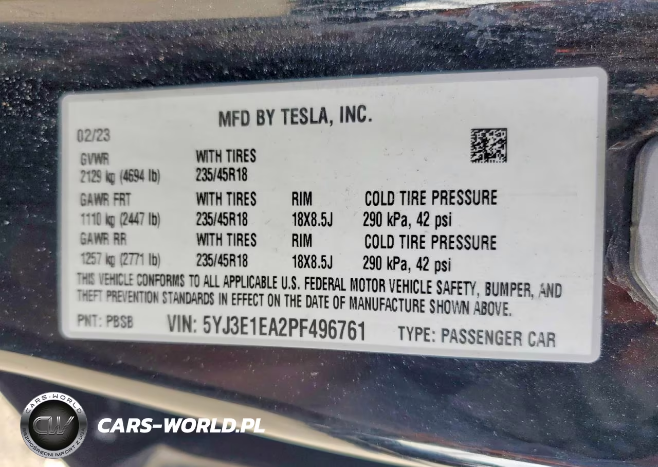 2023 Tesla Model 3 VIN:5YJ3E1EA2PF496761 - 12