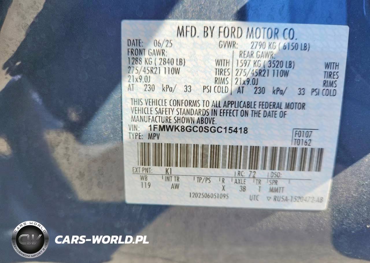 2025 Ford Explorer St VIN:1FMWK8GC0SGC15418 - 13