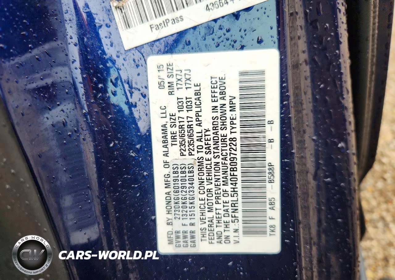 2015 Honda Odyssey Ex VIN:5FNRL5H40FB097228 - 13
