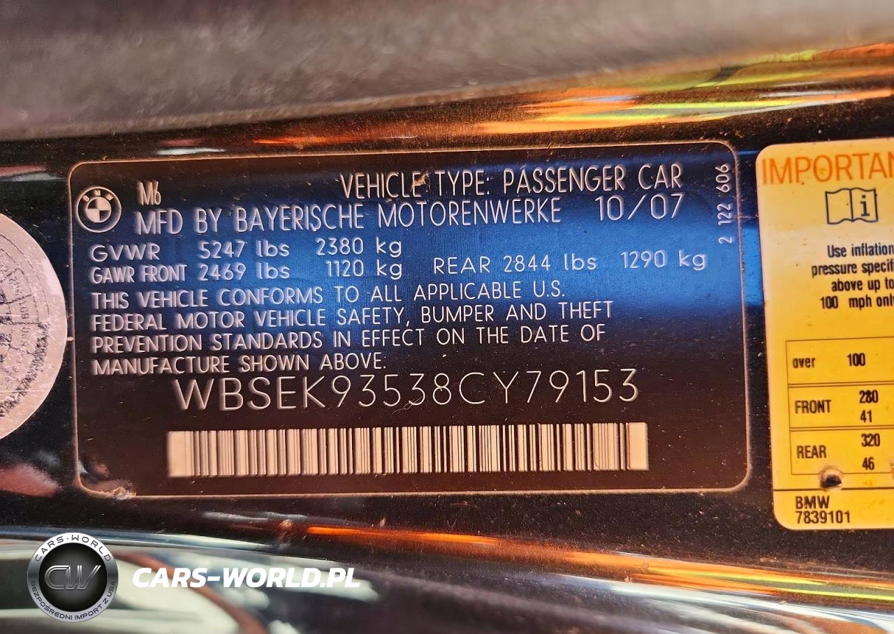 2008 BMW M6 VIN:WBSEK93538CY79153 - 12