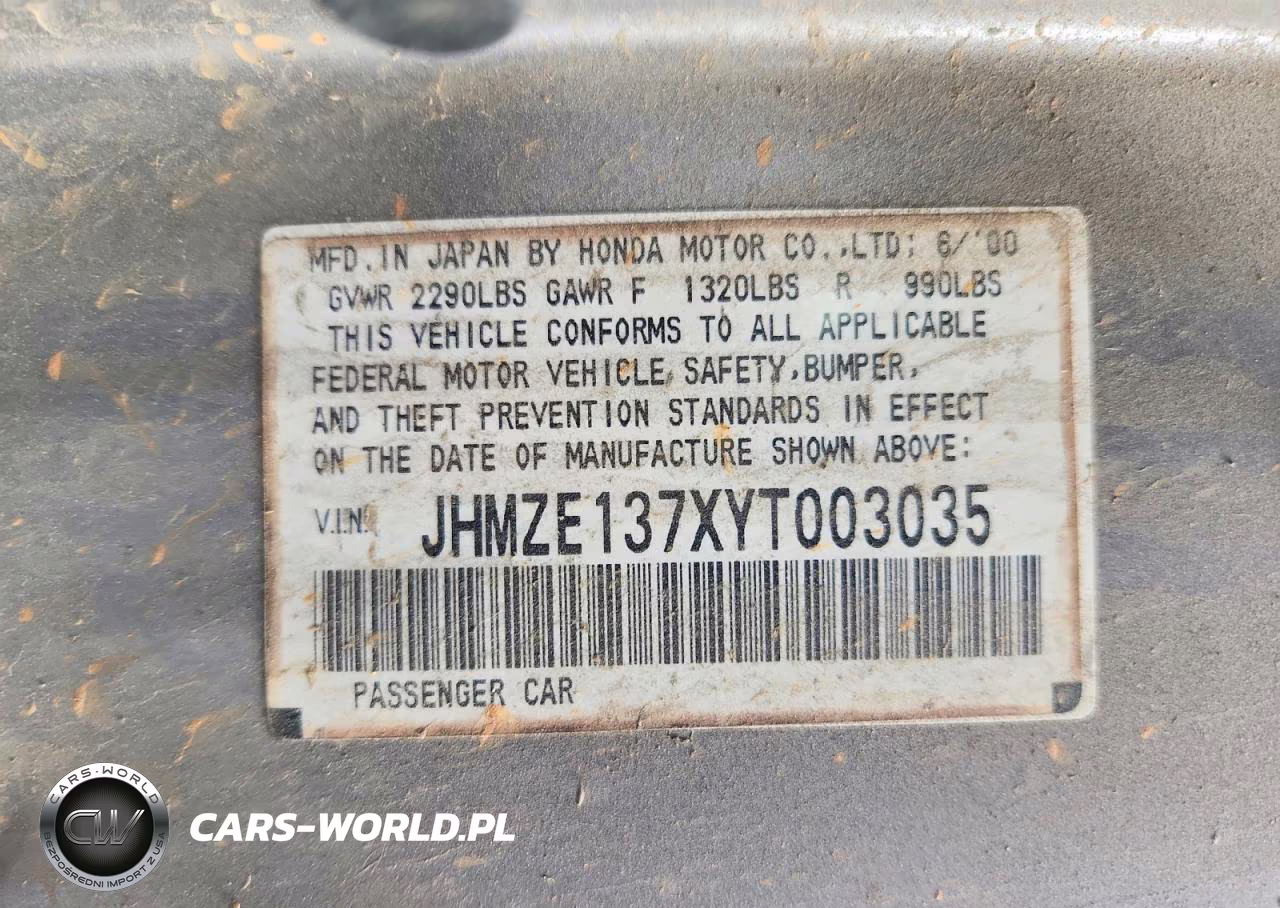 2000 Honda Insight VIN:JHMZE137XYT003035 - 12