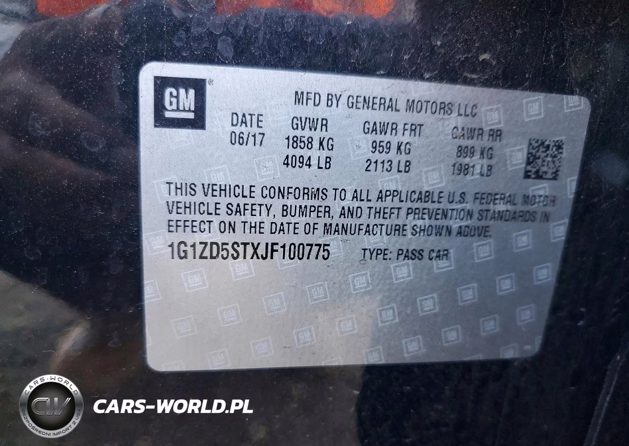 2018 Chevrolet Malibu Lt VIN:1G1ZD5STXJF100775 - 12