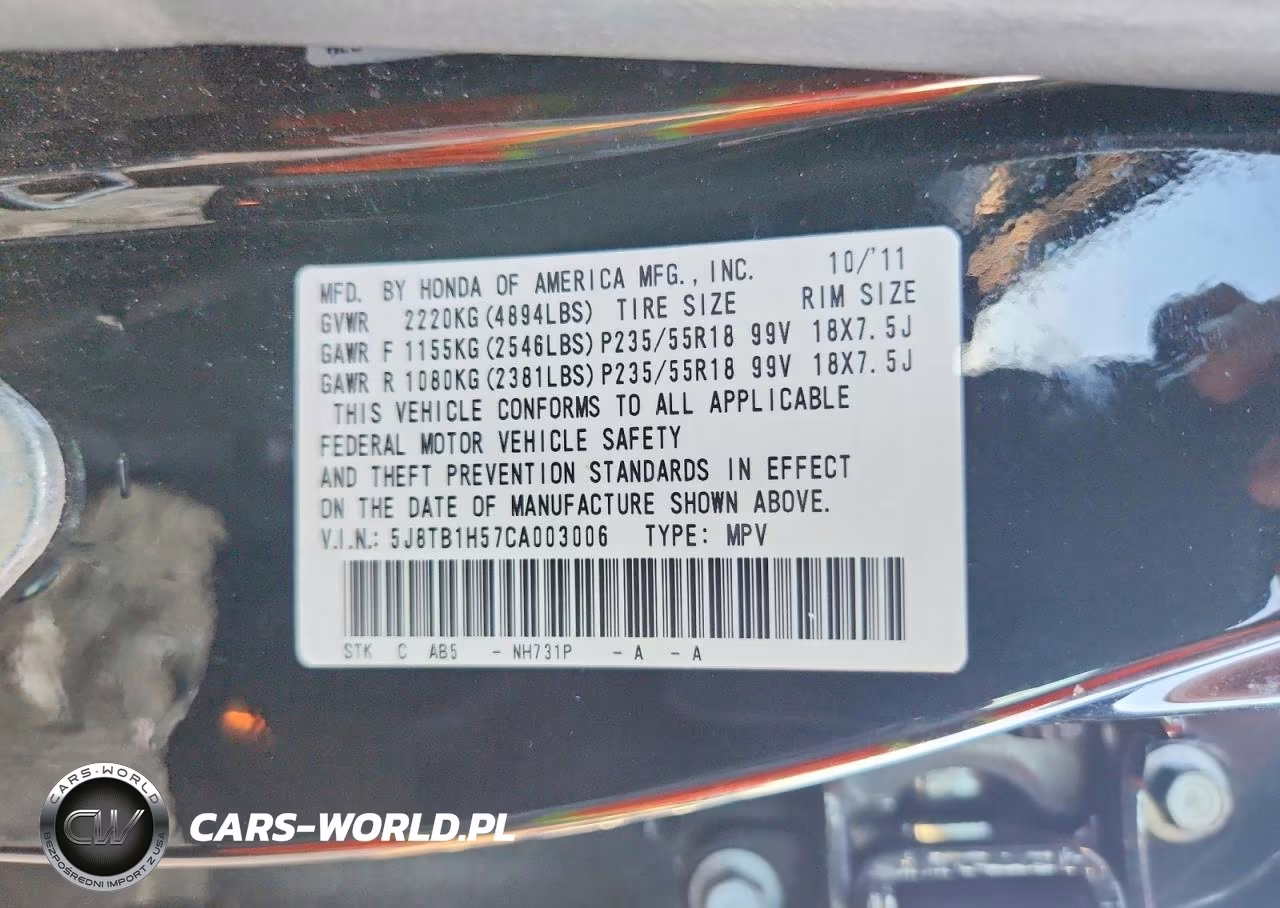 2012 Acura Rdx VIN:5J8TB1H57CA003006 - 13