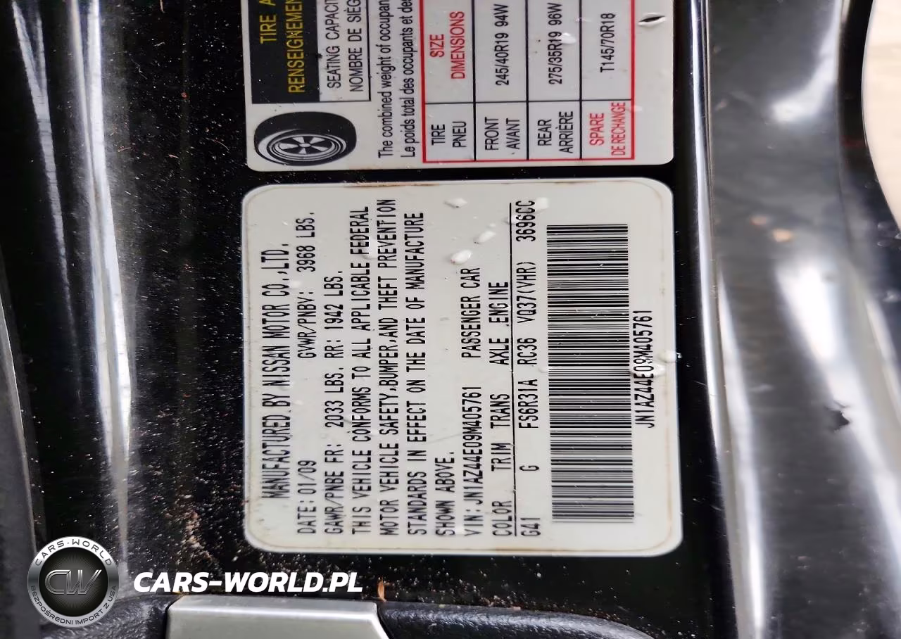 2009 Nissan 370Z Base VIN:JN1AZ44E09M405761 - 12