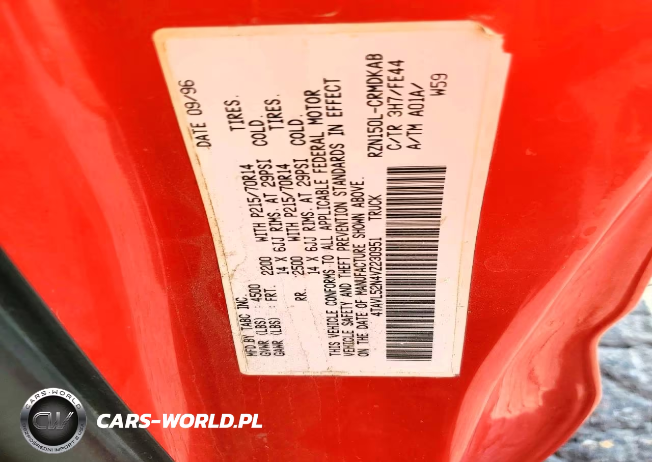 1997 Toyota Tacoma Base VIN:4TAVL52N4VZ230951 - 12