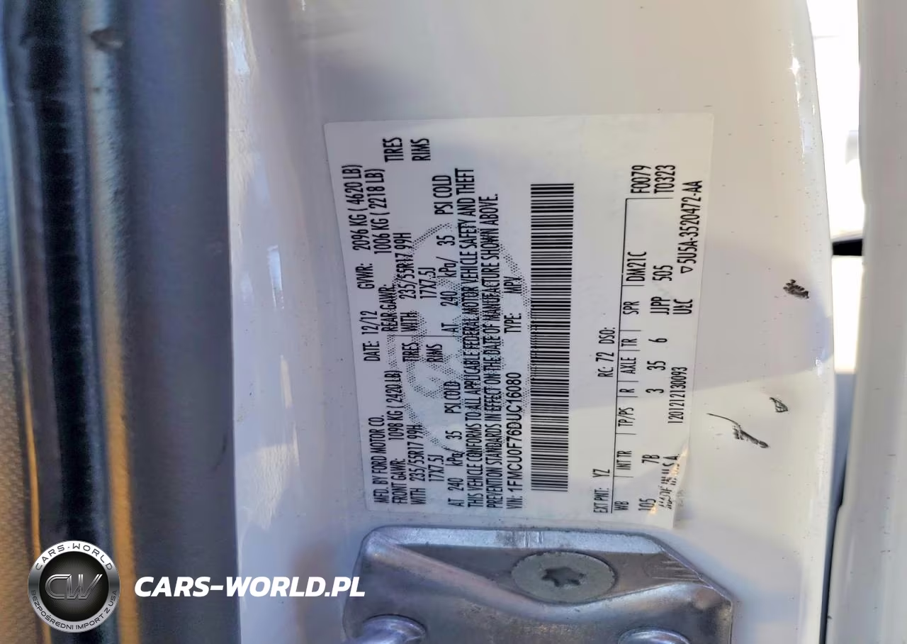 2013 Ford Escape S VIN:1FMCU0F76DUC16080 - 13
