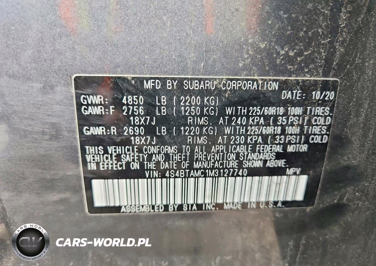 2021 Subaru Outback Limited VIN:4S4BTAMC1M3127740 - 13