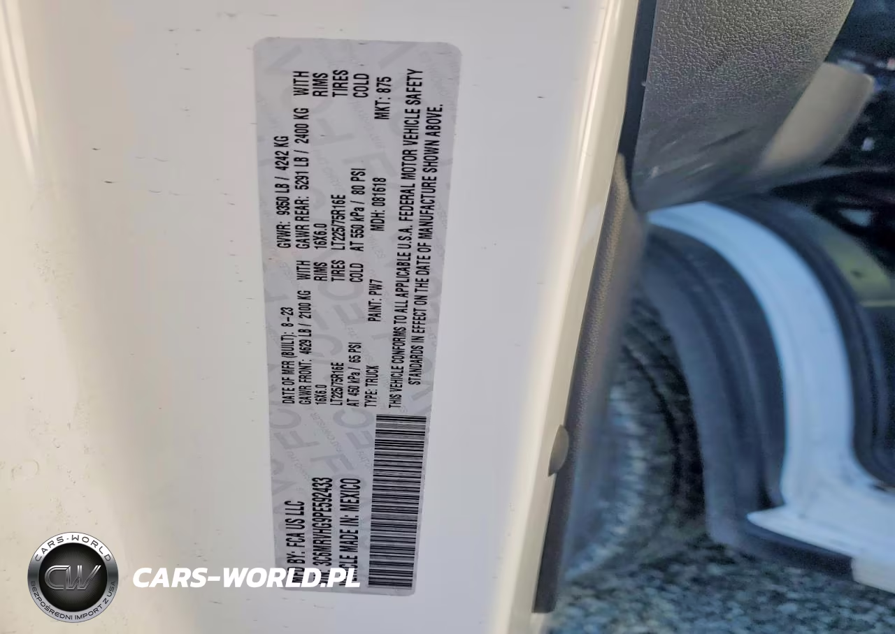 2023 Ram Promaster 3500 Delivery Van VIN:3C6MRVHG9PE592433 - 13