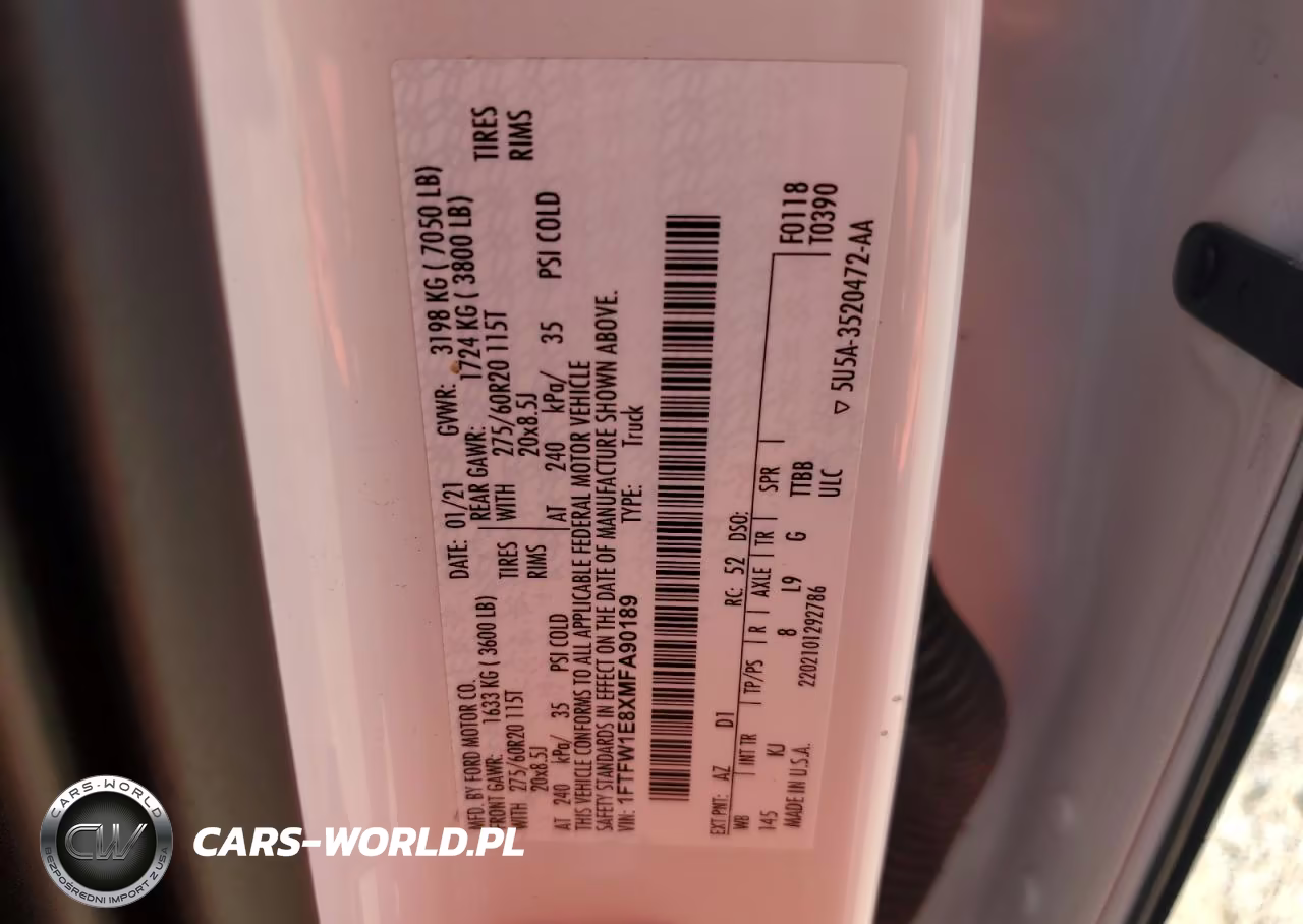 2021 Ford F150 Supercrew VIN:1FTFW1E8XMFA90189 - 12