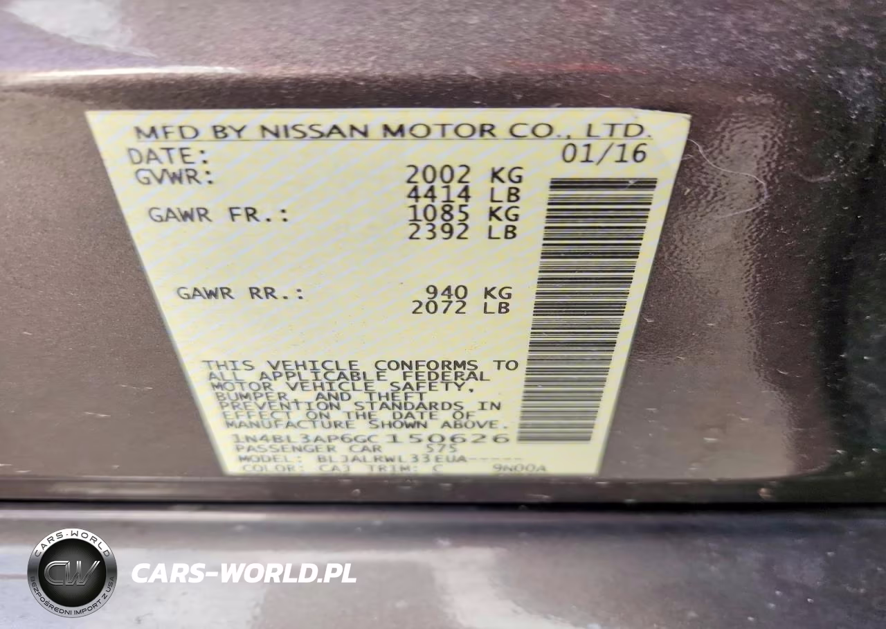 2016 Nissan Altima 3.5 Sl VIN:1N4BL3AP6GC150626 - 13