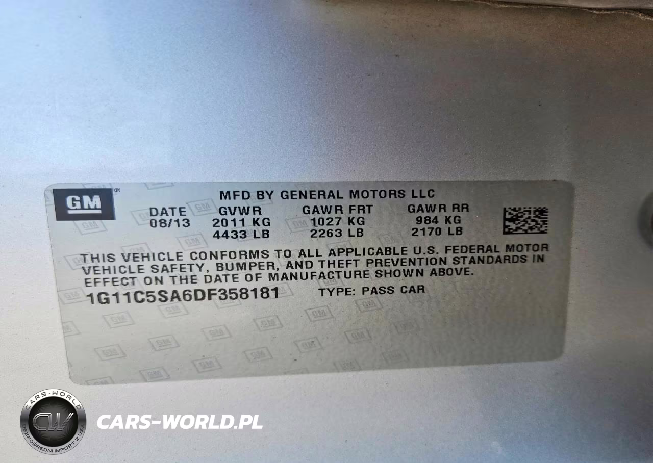 2013 Chevrolet Malibu 1Lt VIN:1G11C5SA6DF358181 - 12