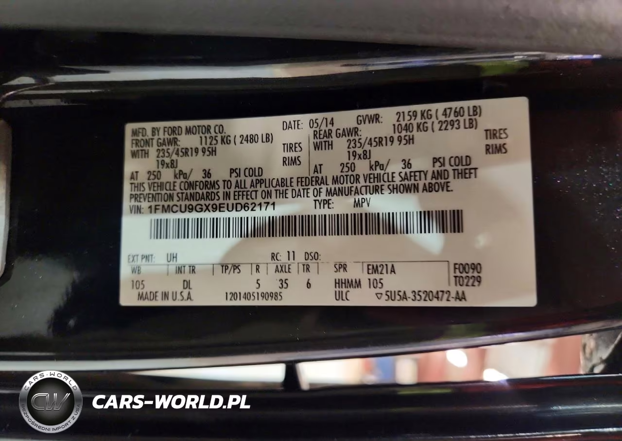 2014 Ford Escape Se VIN:1FMCU9GX9EUD62171 - 13