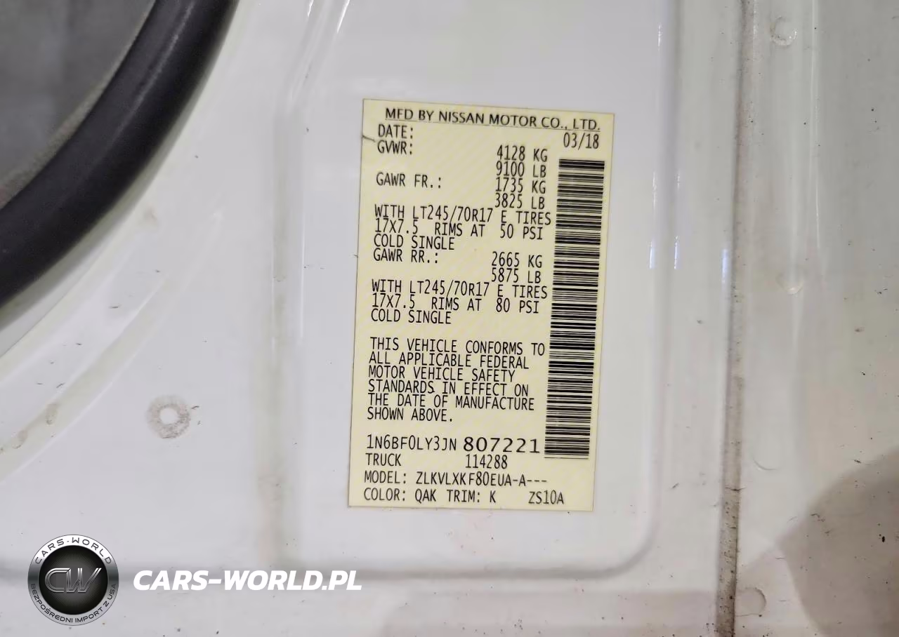 2018 Nissan Nv VIN:1N6BF0LY3JN807221 - 13