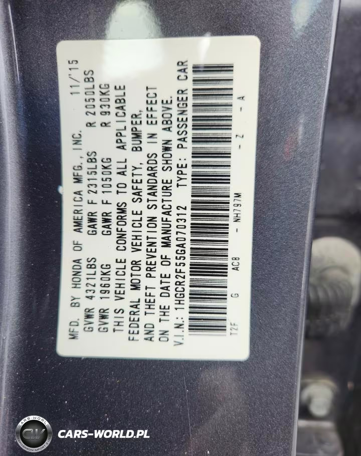 2016 Honda Accord Sport VIN:1HGCR2F55GA070312 - 12
