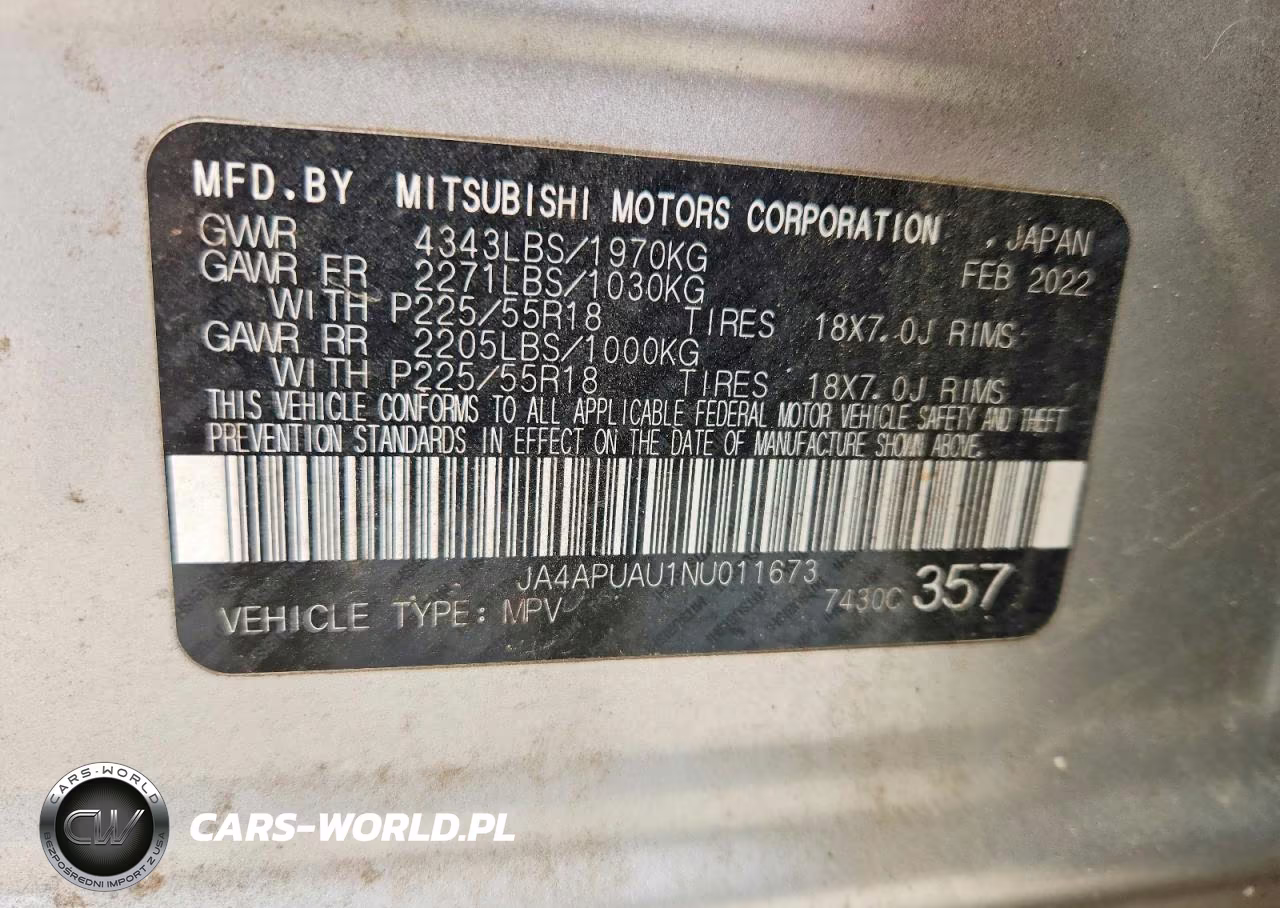 2022 Mitsubishi Outlander Sport Es VIN:JA4APUAU1NU011673 - 12
