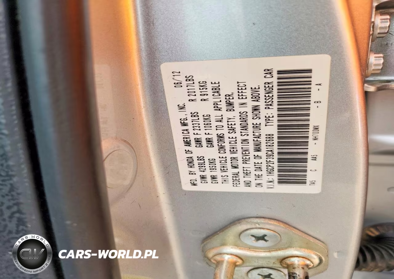 2012 Honda Accord 2.4 Lx VIN:1HGCP2F39CA182688 - 12