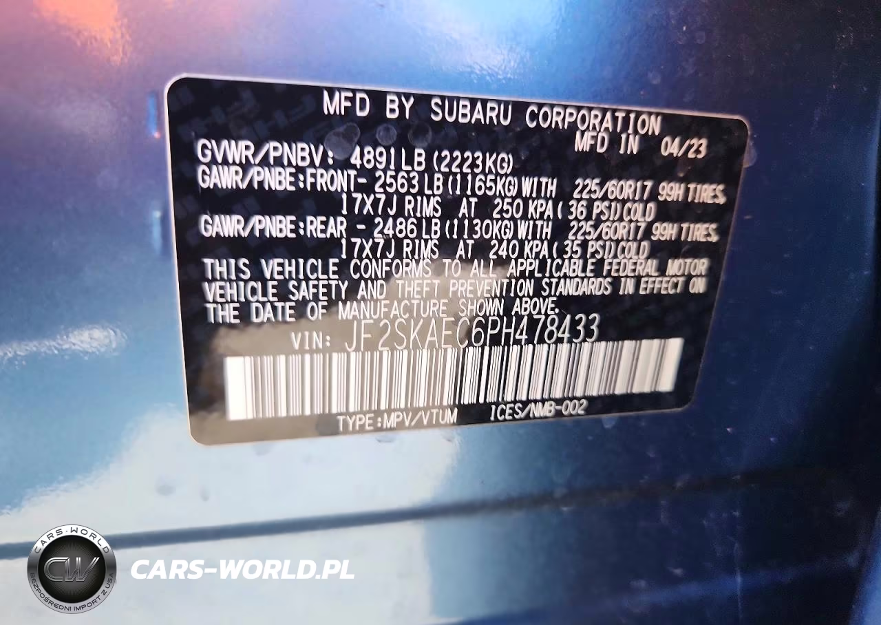 2023 Subaru Forester Premium VIN:JF2SKAEC6PH478433 - 12