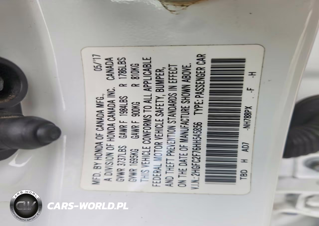 2017 Honda Civic Ex VIN:2HGFC2F76HH545856 - 12