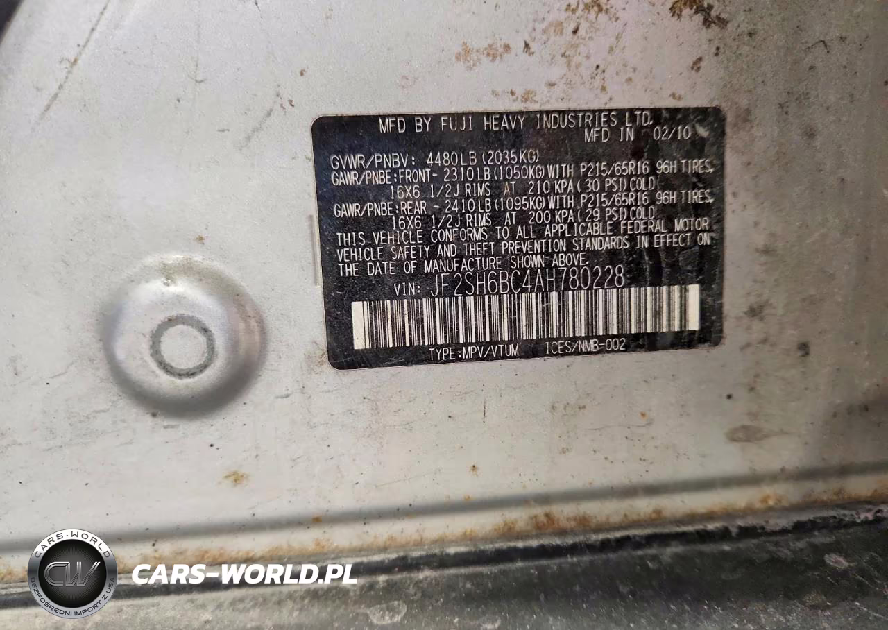 2010 Subaru Forester Xs VIN:JF2SH6BC4AH780228 - 13