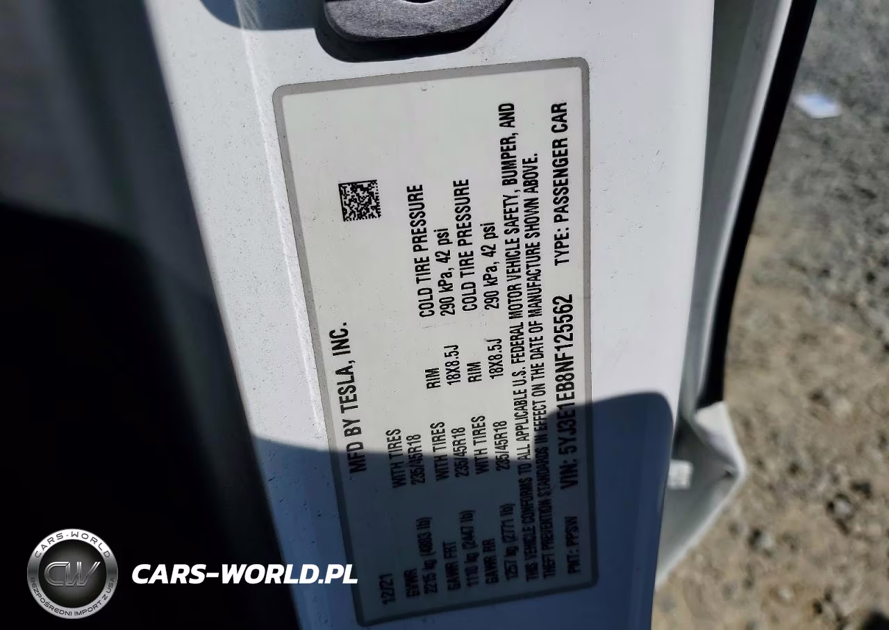 2022 Tesla Model 3 VIN:5YJ3E1EB8NF125562 - 12