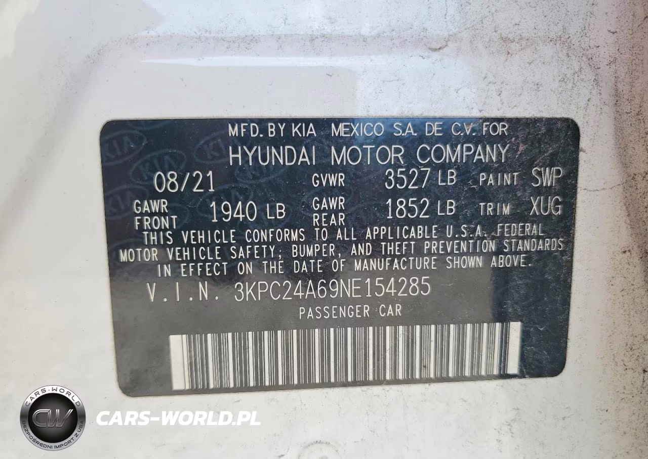 2022 Hyundai Accent Sel VIN:3KPC24A69NE154285 - 12