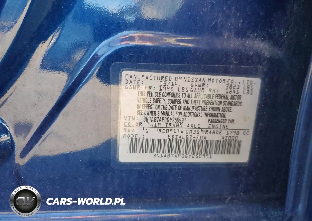 2016 Nissan Sentra S VIN:3N1AB7AP0GY250991 - 13
