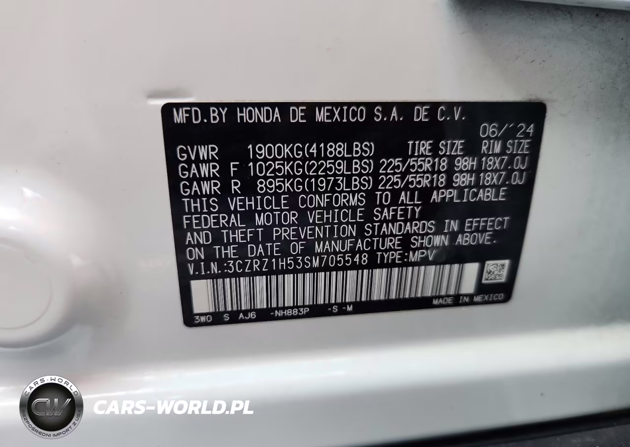 2025 Honda Hr-V Sport VIN:3CZRZ1H53SM705548 - 13
